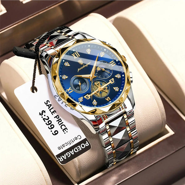 Luxury Man Wristwatch Waterproof Luminous Chronograph Watch for Men