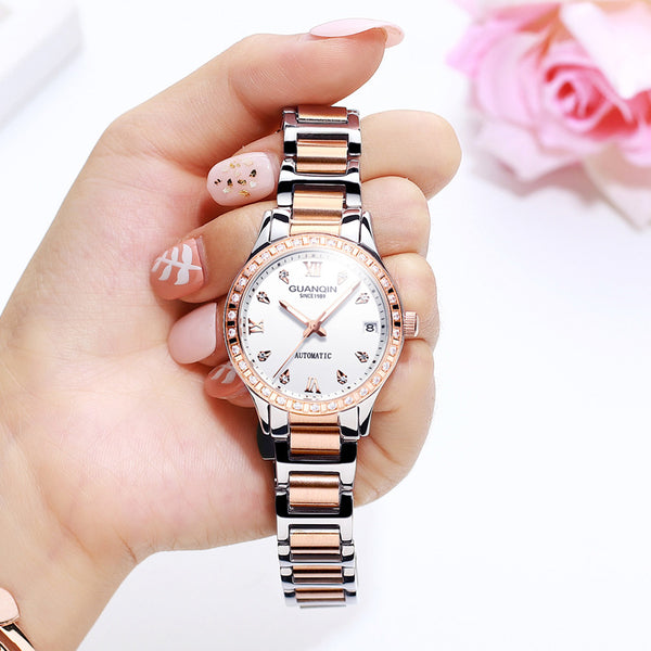 Ladies Fashion Diamond-studded Luminous Mechanical Watch