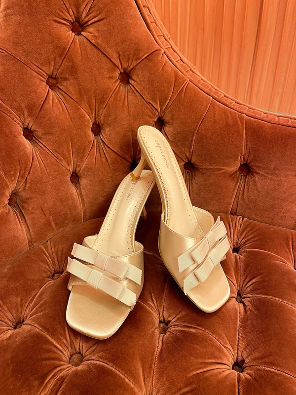 Open Toe Bow Detail High Heels