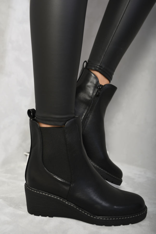 Low Wedge Ankle Boots