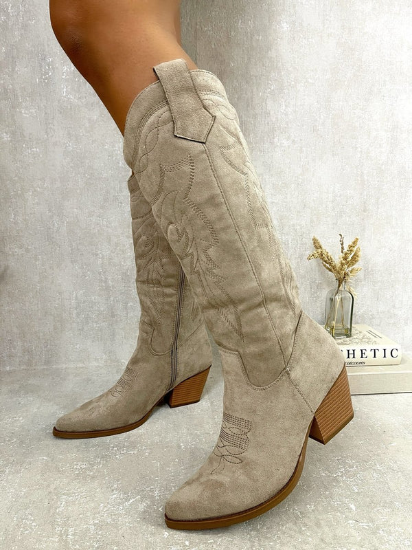 Block Heel Cowboy Boots