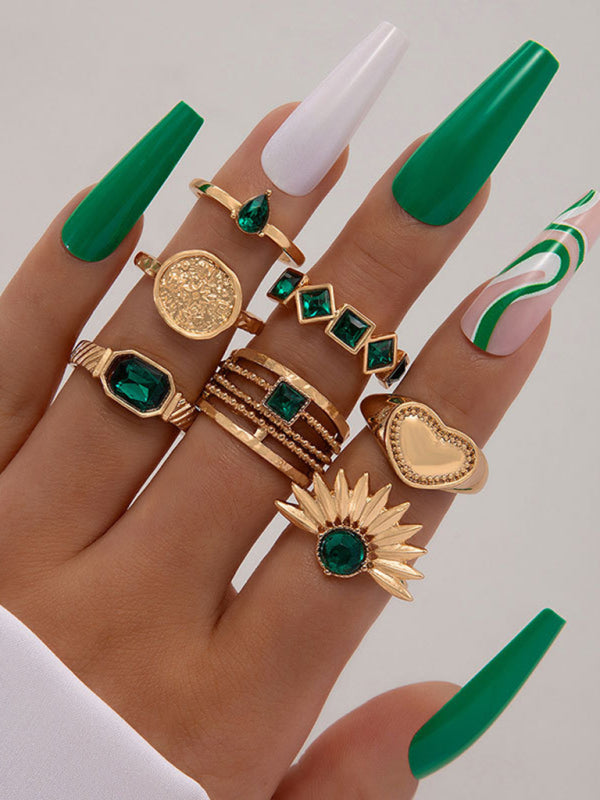 Set multipezzo con anello per palma da amore in metallo moda retrò personalizzato personalizzato 