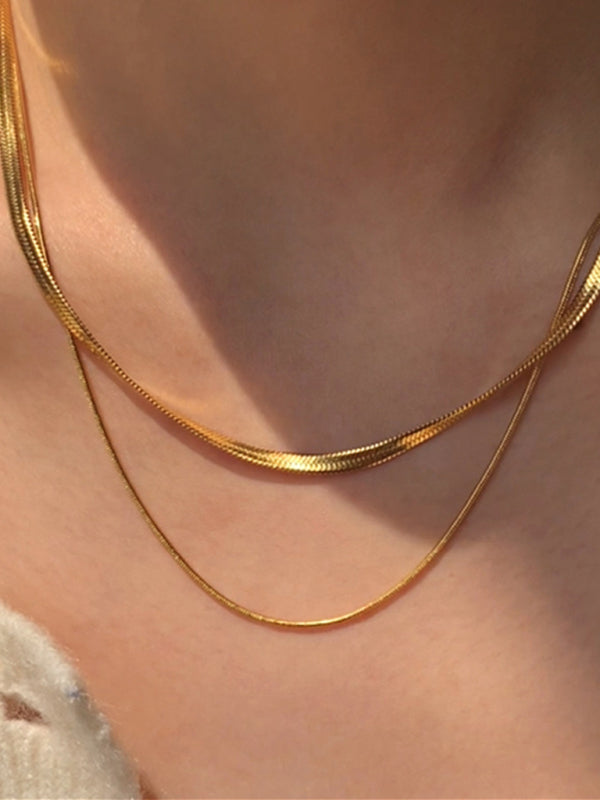 Personalized Spice Girl Versatile Titanium Steel Double Layer Necklace