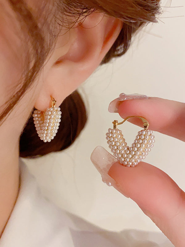 Nuove perle di miglio dolce adorano gli orecchini dal design di nicchia dolce e cool a forma di cuore 