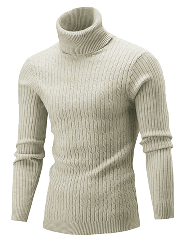 Maglioni pullover lavorati a maglia autunno inverno casual slim fit dolcevita caldo da uomo 