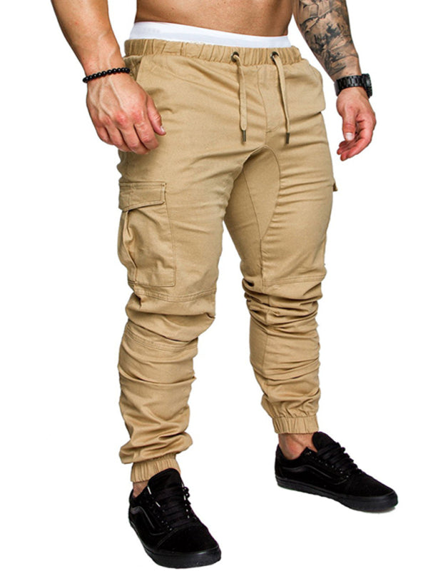 Pantaloni da uomo con borsoni sportivi elastici in tether casual in tinta unita da uomo 