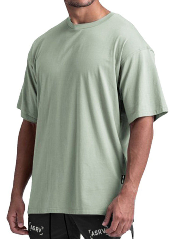 T-shirt sportiva casual lavorata a maglia da uomo girocollo a maniche corte ad asciugatura rapida 