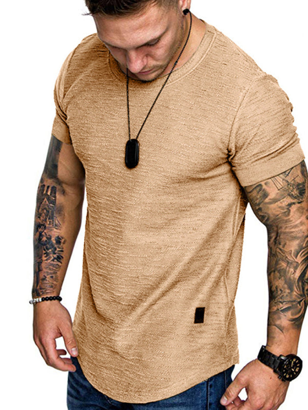 T-shirt a maniche corte in cotone bambù tinta unita girocollo T-shirt fondo camicia da uomo 