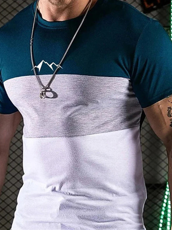T-shirt a maniche corte girocollo ampia con stampa digitale a righe colorate