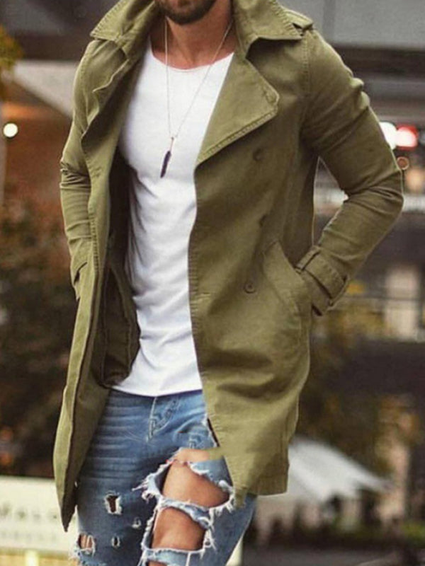 Cappotto da uomo giacca casual giacca a vento di media lunghezza slim fit di grandi dimensioni 