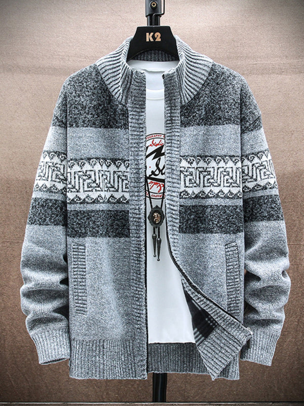 Maglione stile cerniera maglione cardigan con colletto rialzato da uomo di nuova moda 