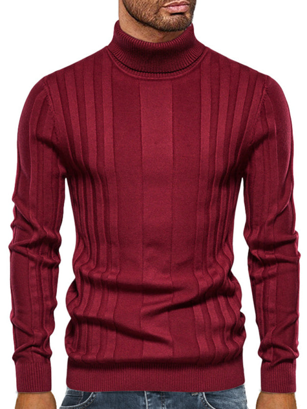Nuovo maglione a collo alto pullover basic lavorato a maglia casual da uomo 
