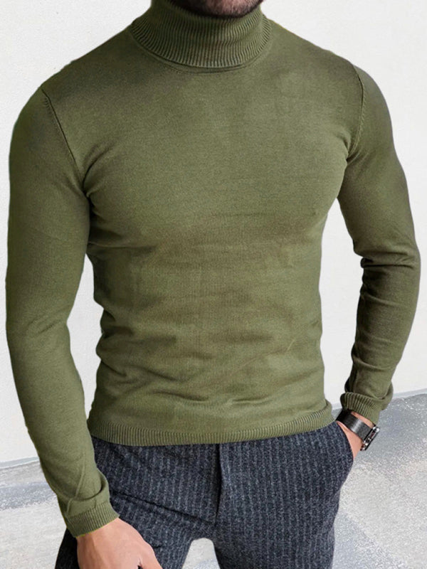 Nuovo maglione a collo alto da uomo slim fit maglione con fondo pullover 