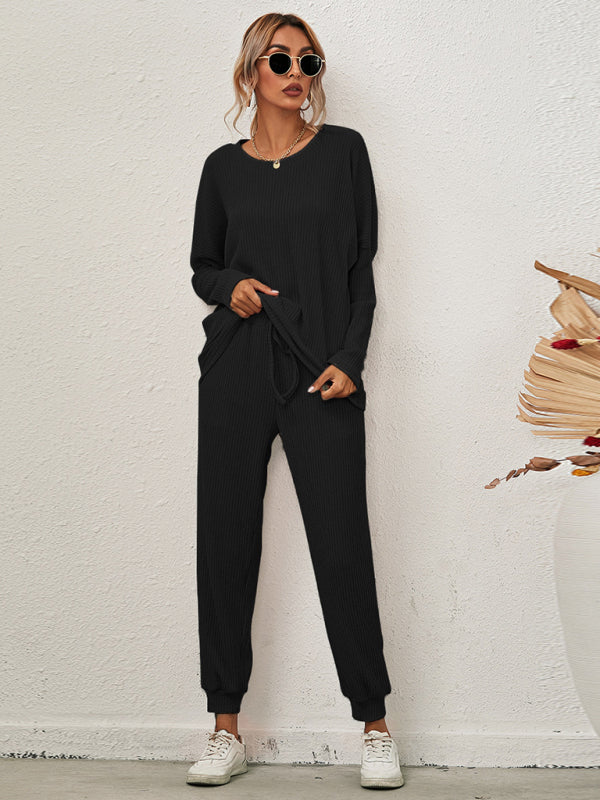 Women's Solid Color Long Sleeve Loose Casual Suit