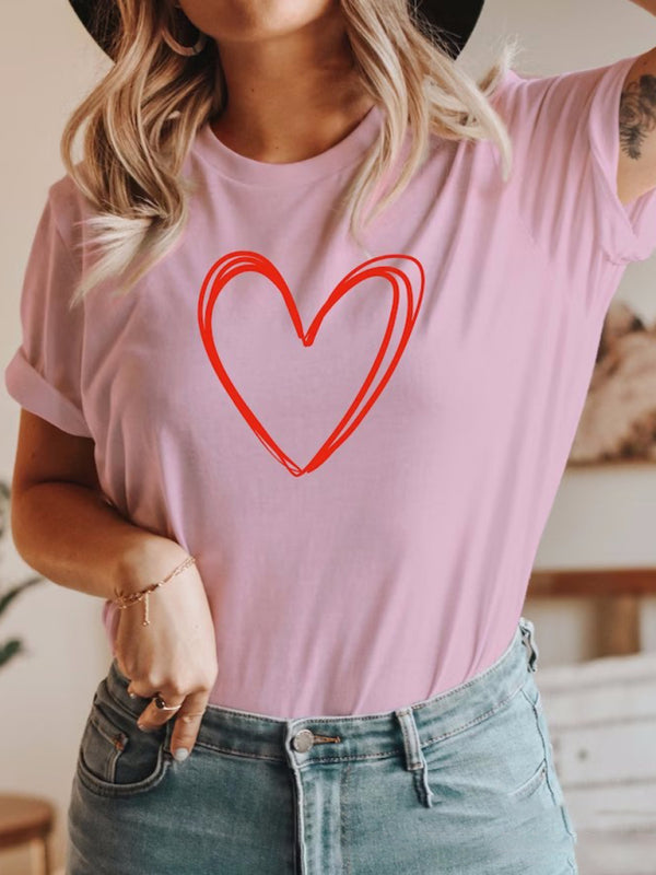 T-shirt girocollo da donna con stampa Love 