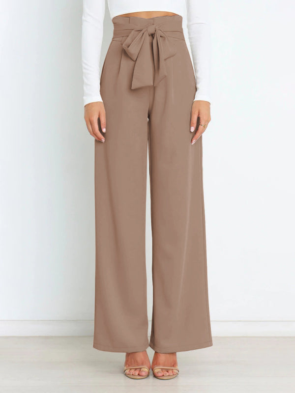 Women's thin belt design workplace suit pants