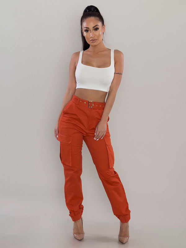 New women's overalls casual pants (without belt)