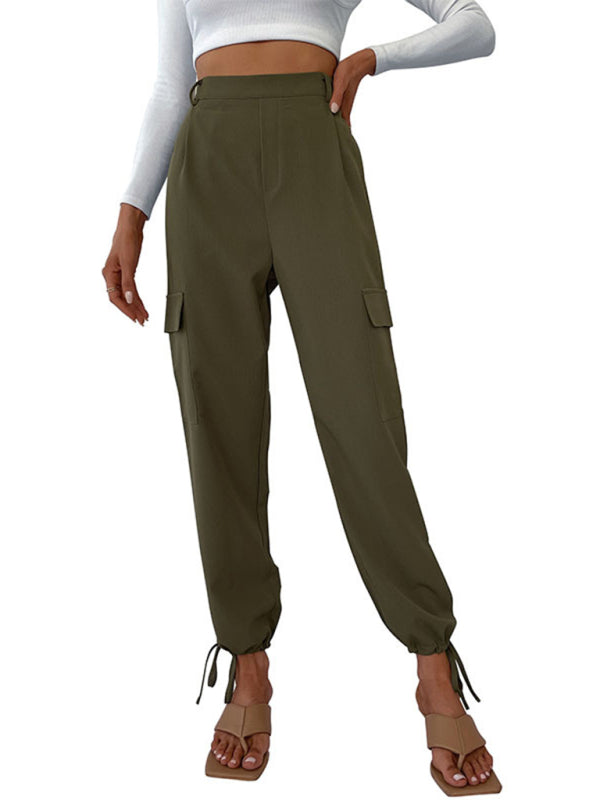 women's trousers solid color casual pants