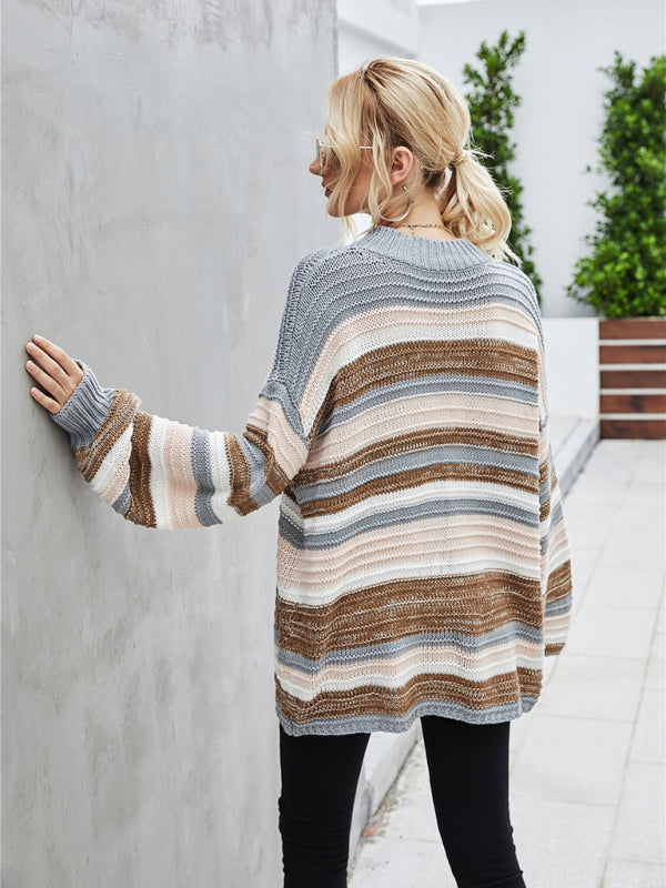 Pullover maglione patchwork lavorato a maglia maglione da donna taglie forti 
