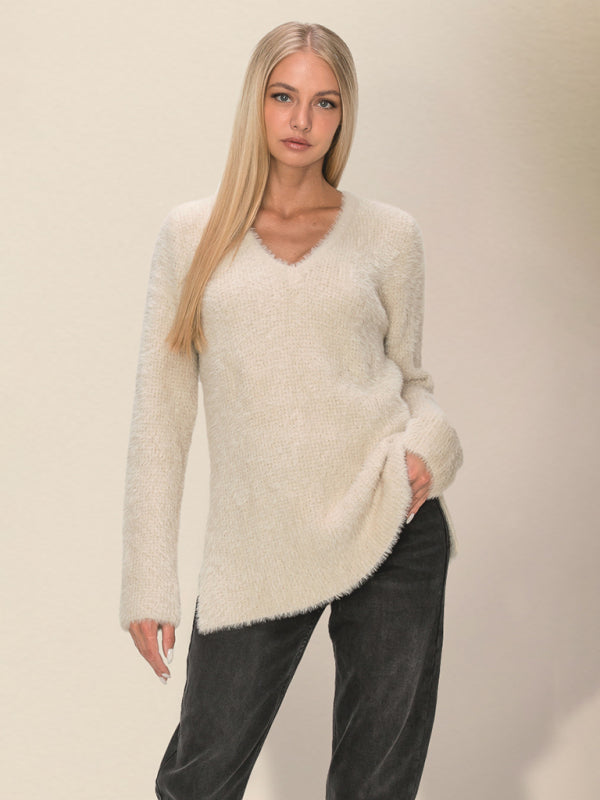 Women's Casual Loose V-Neck SweaterRP0023561