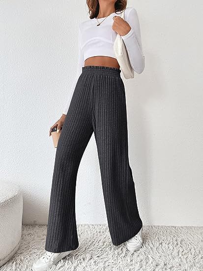 pantaloni casual in maglia larghi da donna Pantaloni 